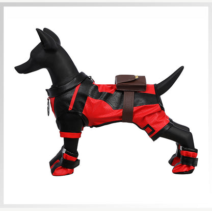 Movie Deadpool Cosplay Costume Pet Cos Outfits Dogs Cats Superhero Clothing Halloween Carnival Party Costumes