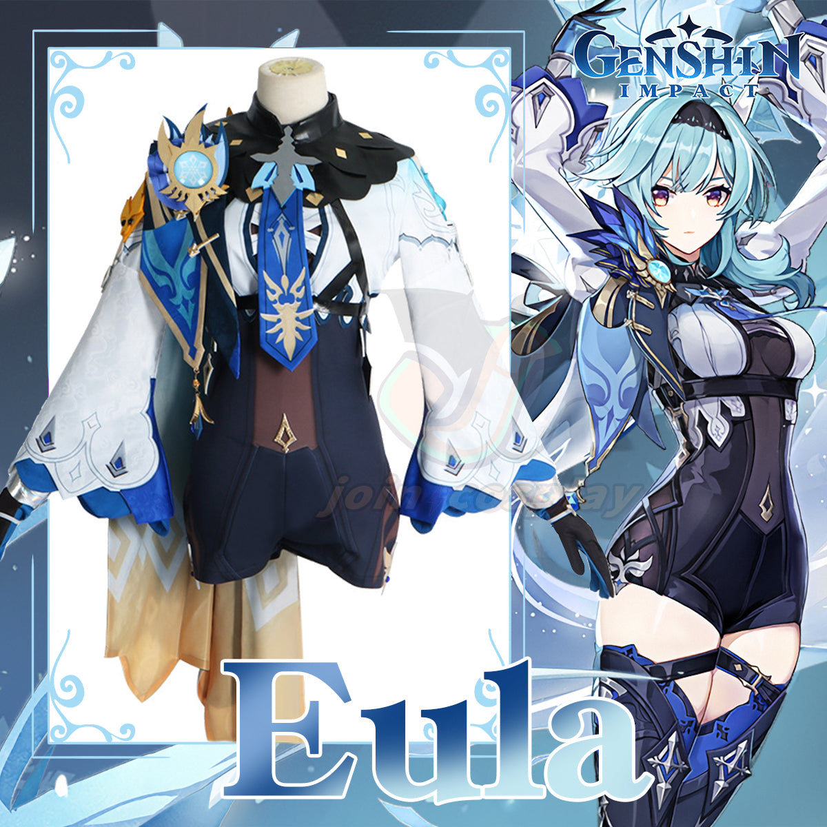 Game Genshin Impact Cosplay Eula Cosplay Costume