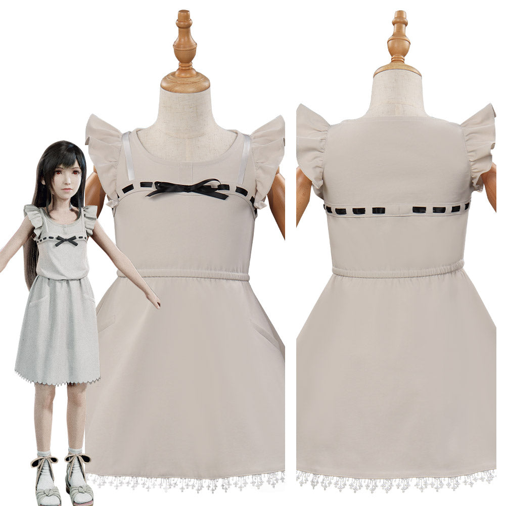 Final Fantasy VII FF7 Remake Tifa Lockhart Kids Children Dress Halloween Carnival Suit Cosplay Costume