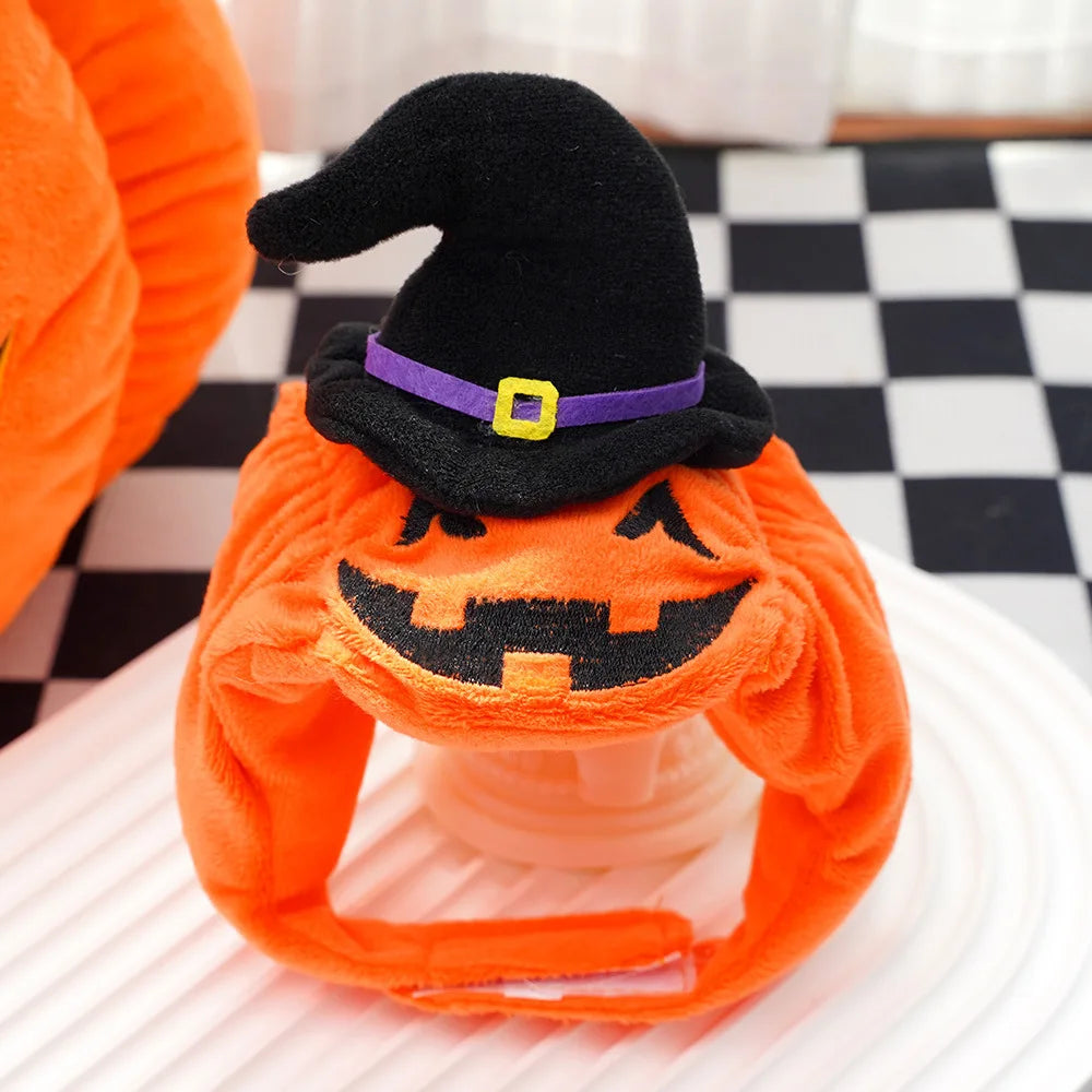 1 Set Halloween Cat Costumes Pumpkin Cute Cat Hat Scarf Clothes for Small Dogs Pet Cosplay Gift