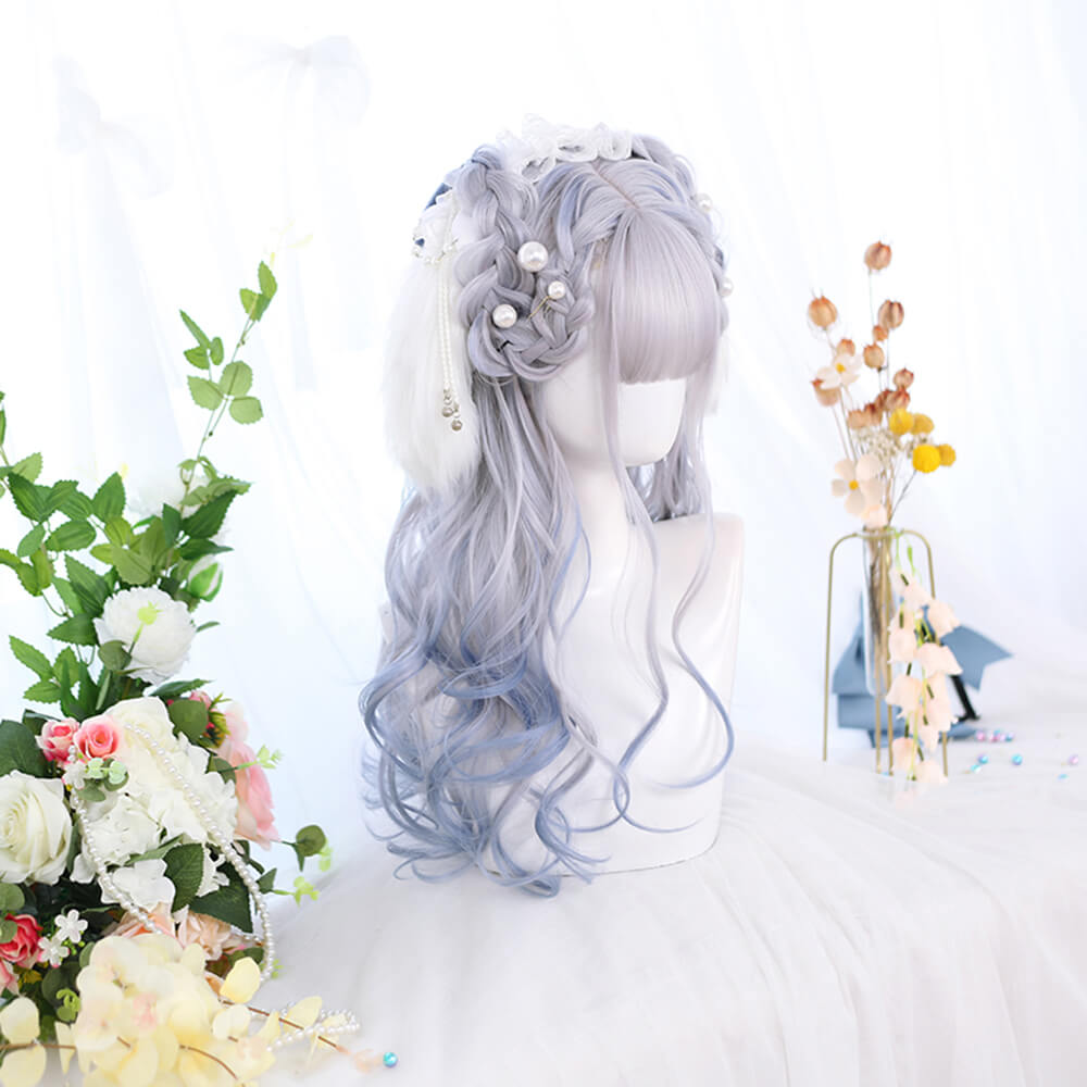 Purple Silver in Long Wave Lolita Wig