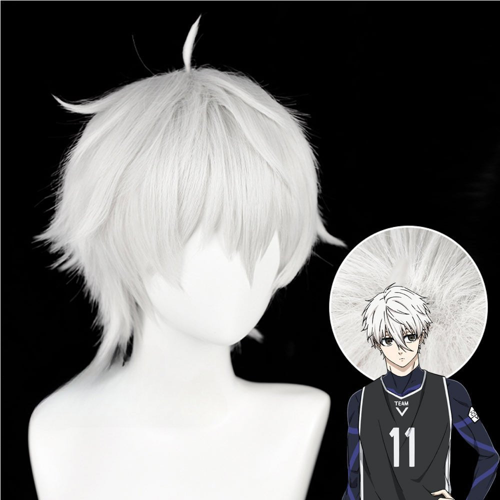 Anime BLUE LOCK Seishiro Nagi White Short Cosplay Wig