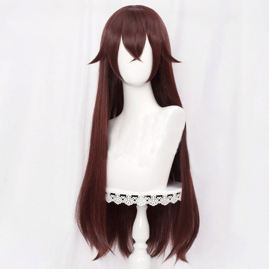 Anime Genshin Impact Amber Brown Long Cosplay Wig