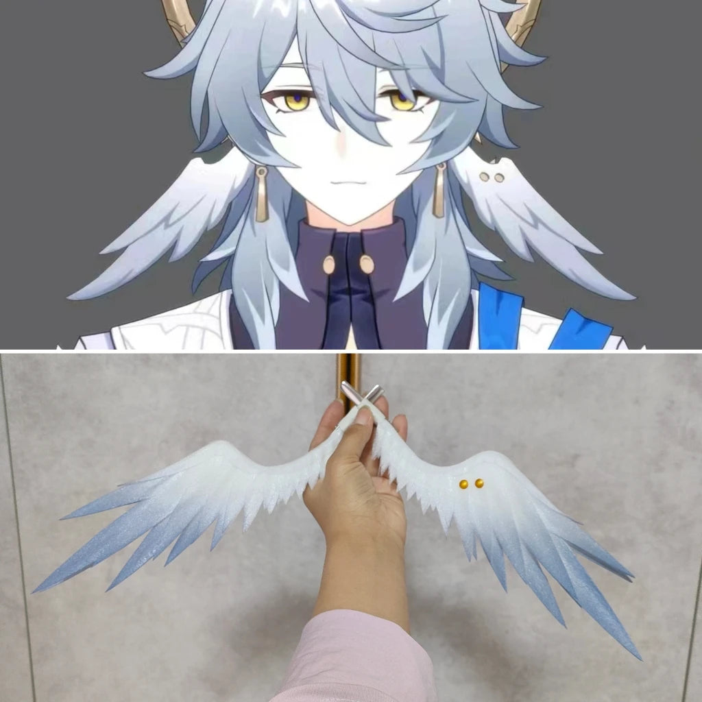 150CM Robin Weapon Game Honkai Star Rail Costume Accessories Cosplay Wig Feather Headwear Hairpins Halloween Prop