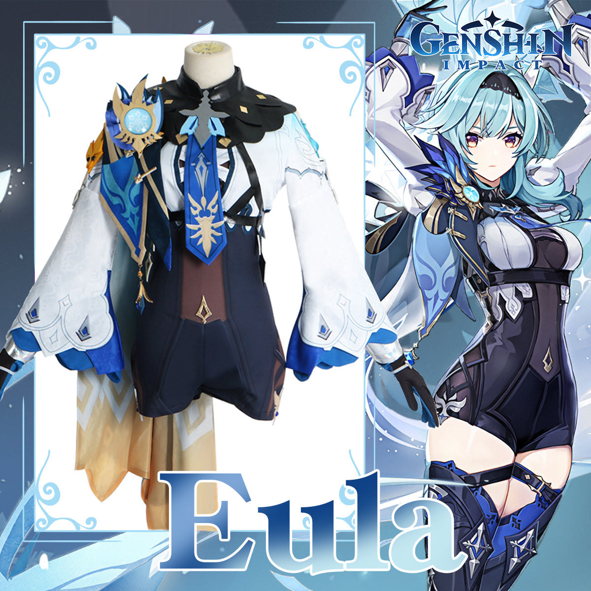 Game Genshin Impact Cosplay Eula Cosplay Costume