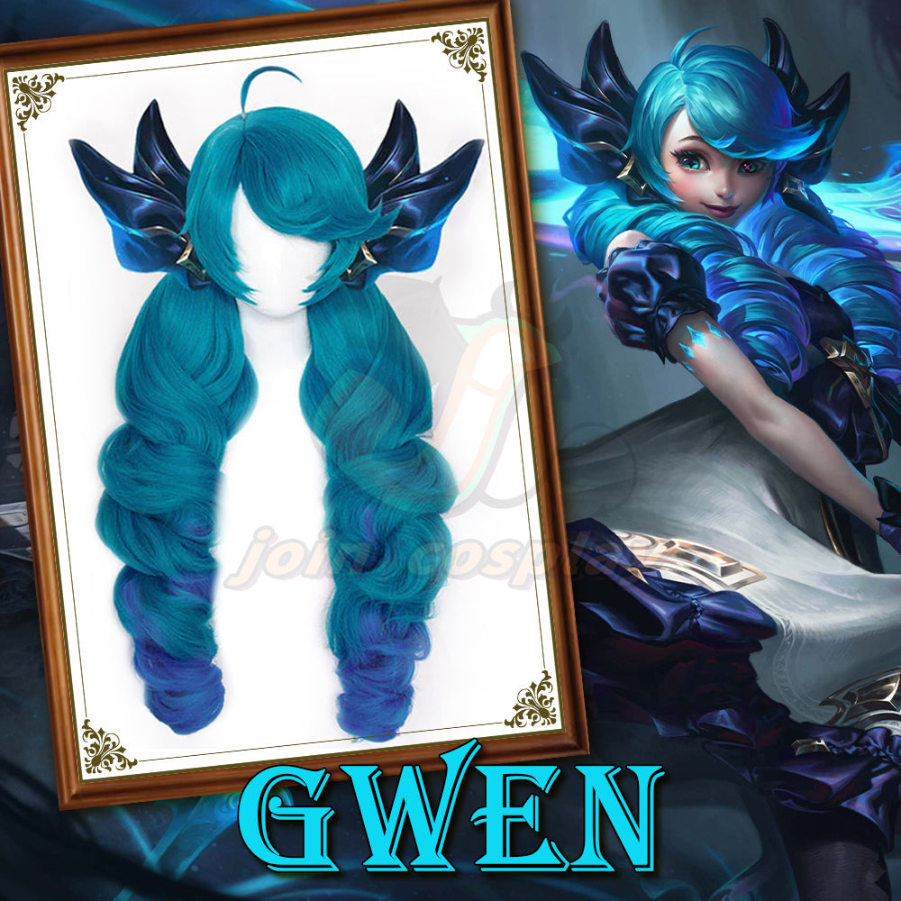 League of Legends LOL Gwen Blue Cosplay Wig