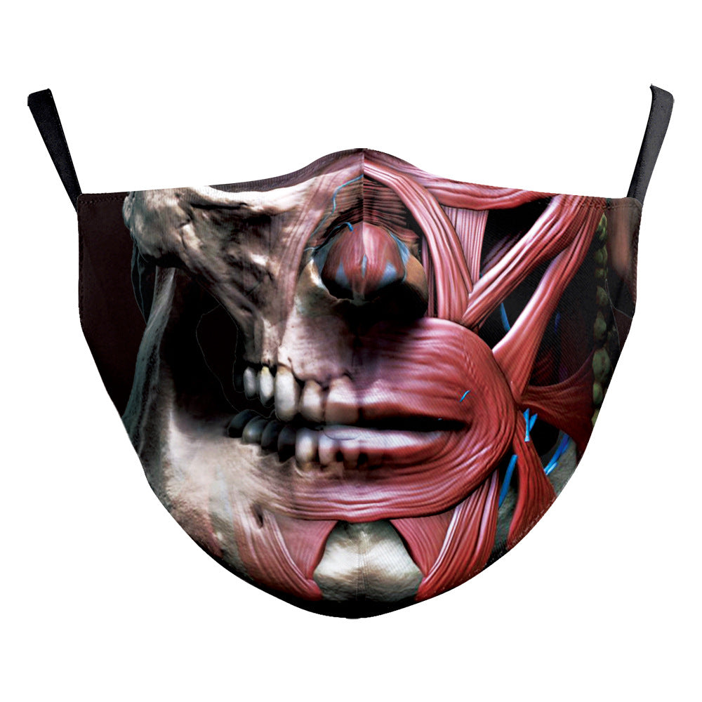 Halloween Horror Skull Digital Printing Adjustable Adult Mask