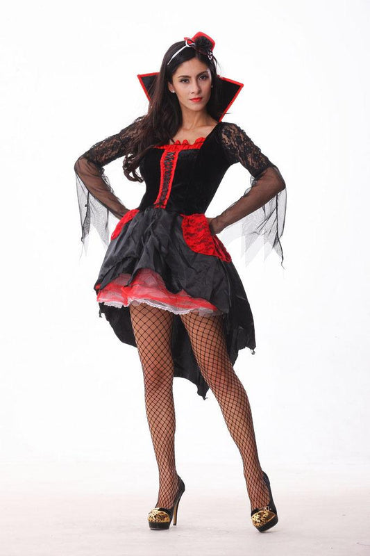 Halloween Vampire Sexy Women Gown Robe Cloak Adult Suit Dress Cosplay Costume Suit Dress