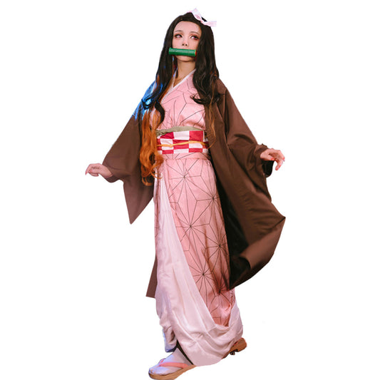 Anime Demon Slayer Kamado Nezuko Ladies Kimono Cosplay Costume