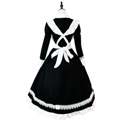 Long Sleeves Long One Piece Lolita Maid Dress