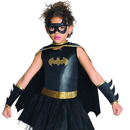 Little Black Girl Cosplay Clothing Bat Children Fantasy Fancy Dress For Kids Carnival Party Halloween Costume Year Gift