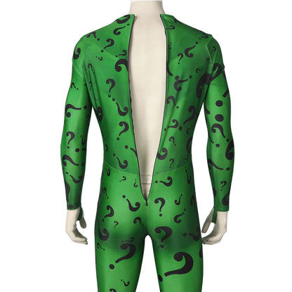 New The Bat Riddler Cosplay Outfit Adult High Quality Gotham Edward Nygma Jumpsuits Halloween Performance Clothing