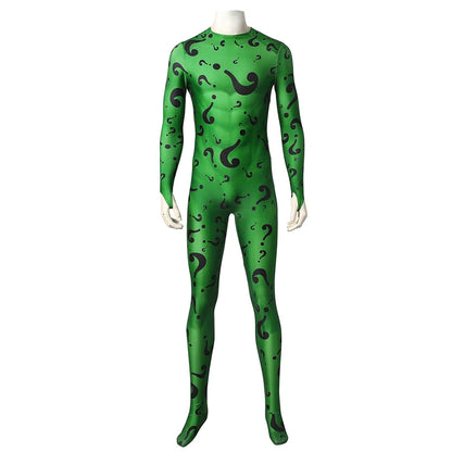 New The Bat Riddler Cosplay Outfit Adult High Quality Gotham Edward Nygma Jumpsuits Halloween Performance Clothing