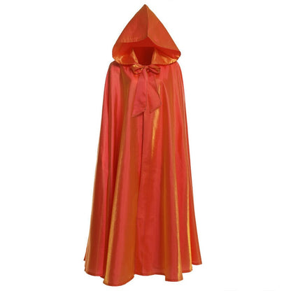 Halloween Party Cosplay Woman Men Adult Long Hero Witchcraft Witchcraft Robe Hood Cloak Cosplay Satin Red Medieval Cloak