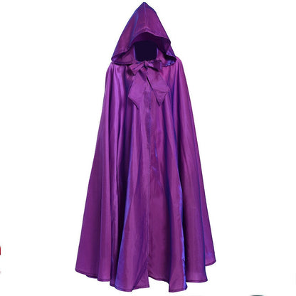 Halloween Party Cosplay Woman Men Adult Long Hero Witchcraft Witchcraft Robe Hood Cloak Cosplay Satin Red Medieval Cloak