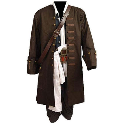 Captain Jack Sparrow Cosplay Costume Vest Jacket For Adult Men Carnival Halloween Party Costume