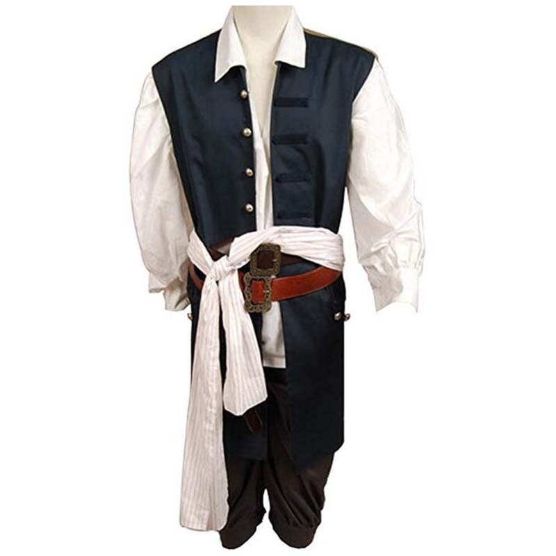 Captain Jack Sparrow Cosplay Costume Vest Jacket For Adult Men Carnival Halloween Party Costume