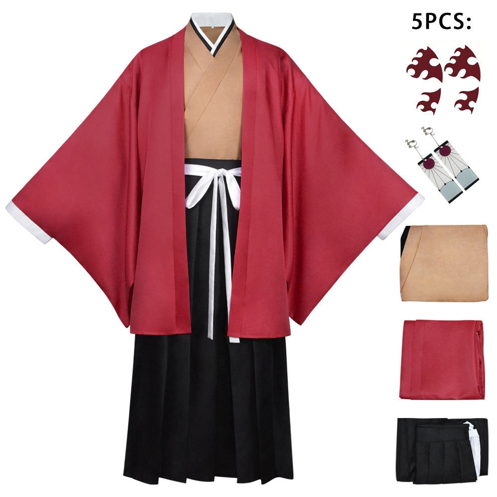 Anime Tsugikuni Yoriichi Cosplay Costume Adult Men Kimono Halloween Carnival Cosplay Costume