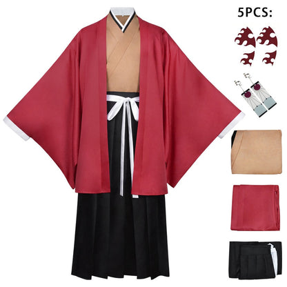 Anime Tsugikuni Yoriichi Cosplay Costume Adult Men Kimono Halloween Carnival Cosplay Costume