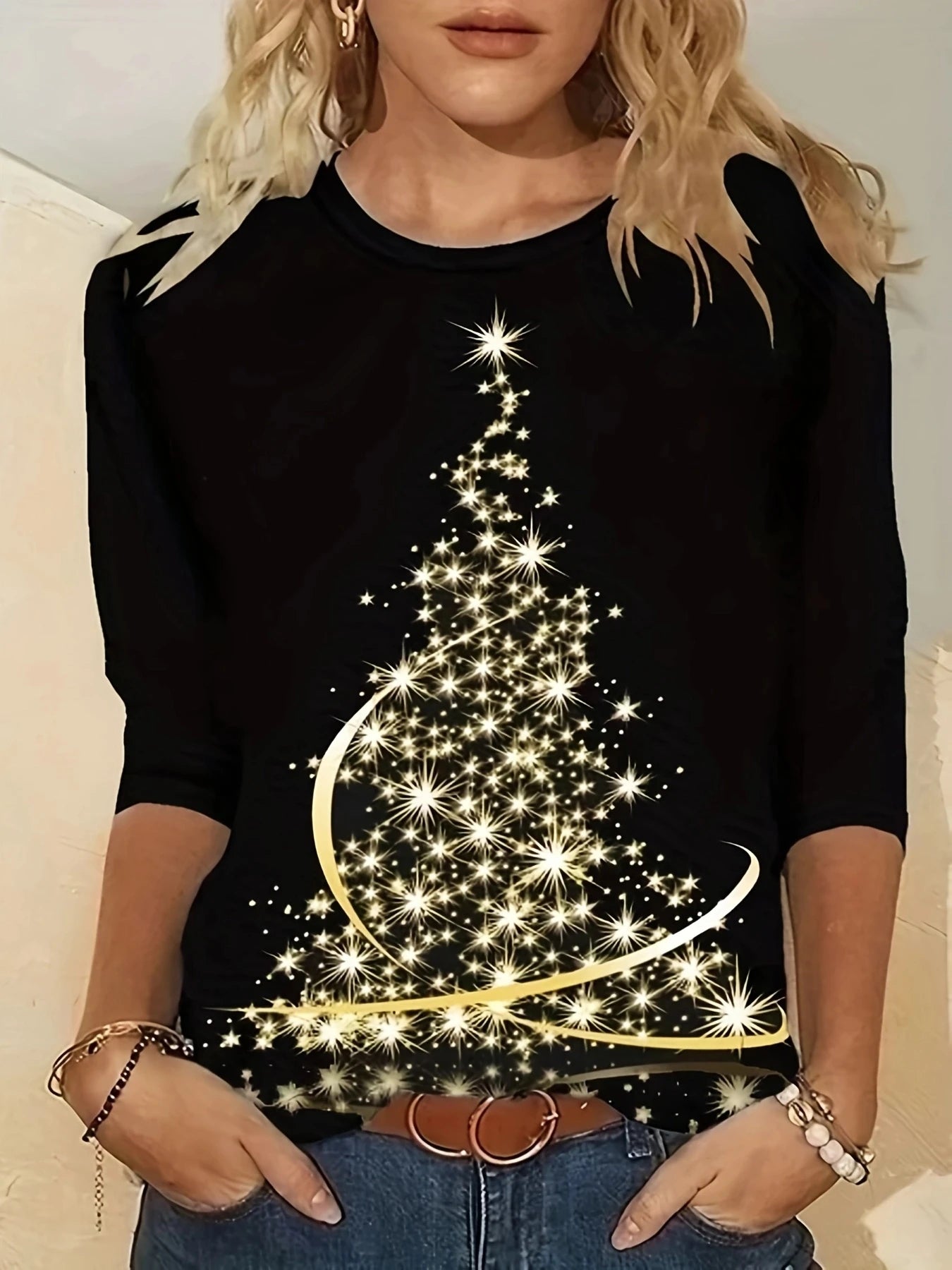 Casual Christmas T-shirt Ladies