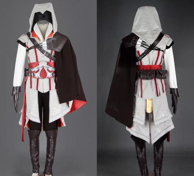 Creed Ezio Cosplay Costume  Assasin Connor Sweater Pants Coat Accessories Halloween Set for Man Women Kids Custom Made