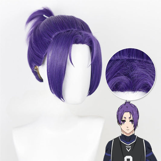 Anime BLUE LOCK Reo Mikage Purple Cosplay Wig