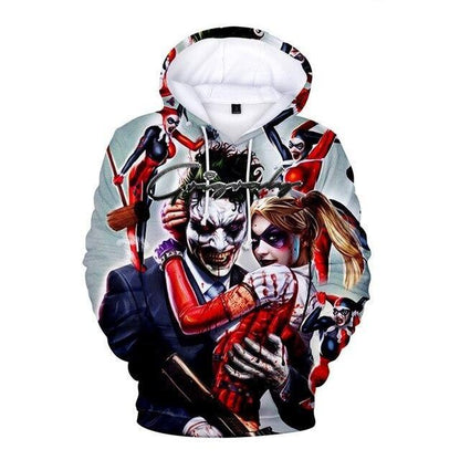 Joker and Harley Quinn Hoodies Classic Jared Leto and Maegot Robbie Couples 3D Hooded sweatshirt