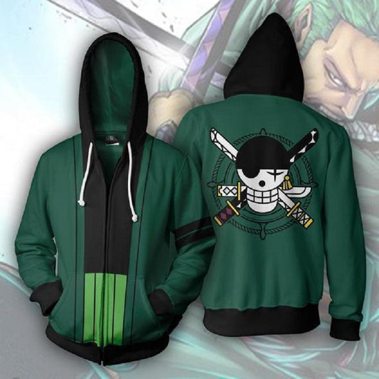 Cosplay Anime ONE PIECE Roronoa Zoro 3D Printed Hooded Hoodies Sweatshirts for Men Jackets Cardigan Coat Tops Prop