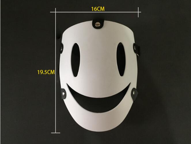 Anime High-Rise Invasion Tenkuu Shinpan Cosplay Mask / White Face Cover Smiley Plastic Cosplay Props