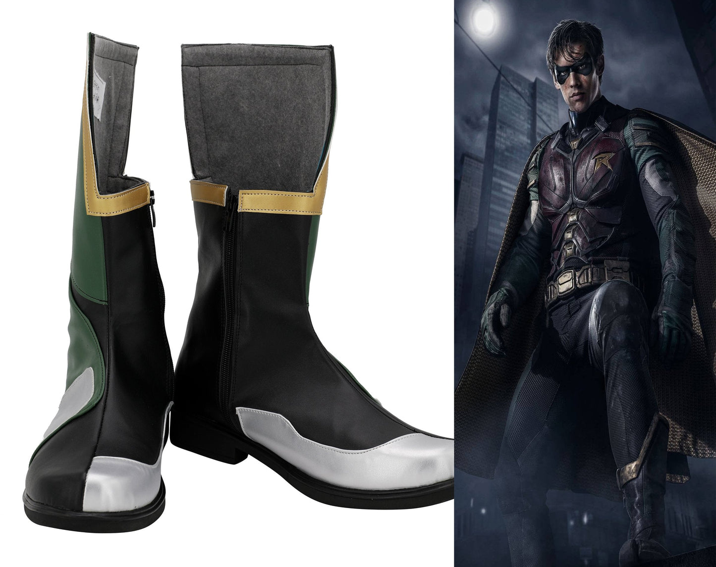 DC Comic Batman Boy Wonder Robin Cosplay Shoes