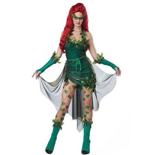 Halloween Masquerade Poison Ivy Dryad Women Costume Lethal Beauty Cosplay Dress Devil Poison Ivy Cos Clothing