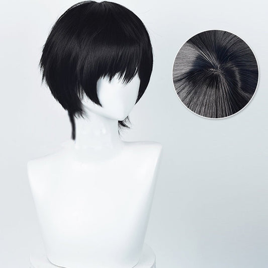 Anime Chainsaw Man Yoshida Hirofumi Black Short Cosplay Wig