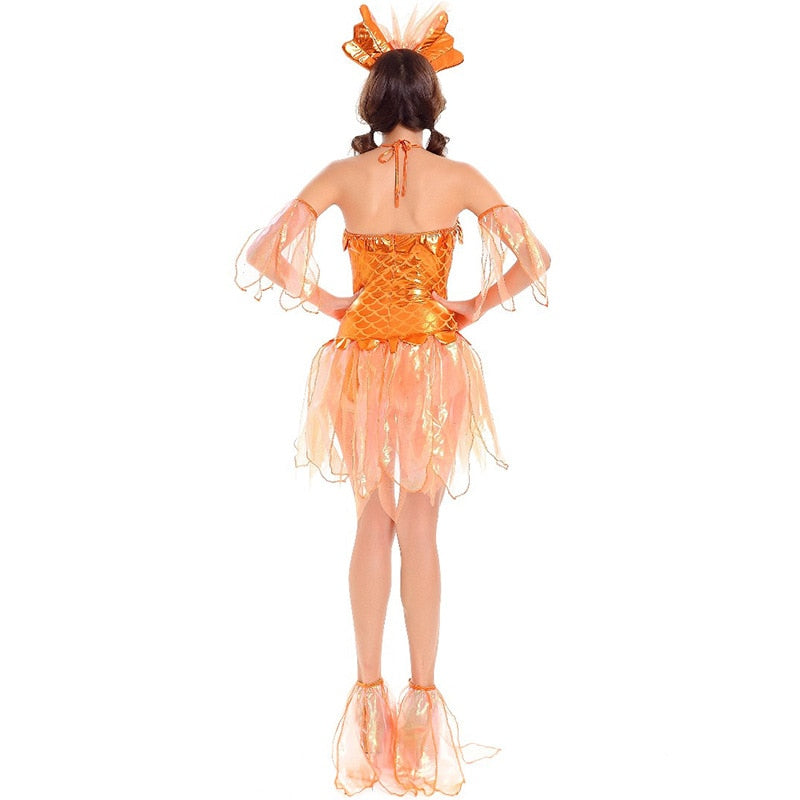 Halloween Costumes for Women Cute Goldfish Cosplay Gold Fish Costume Carnival Party Fantasia Dress