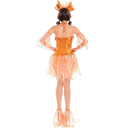 Halloween Costumes for Women Cute Goldfish Cosplay Gold Fish Costume Carnival Party Fantasia Dress