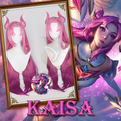 League of Legends LOL Star Guardian Kai'Sa Kaisa Pink Cosplay Wig