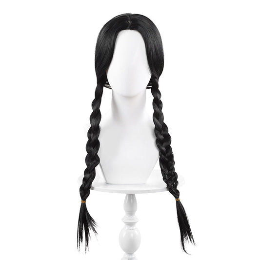 The Addams Family Wednesday Addams Black Long Cosplay Wig