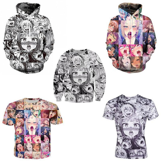 Ahegao Printing Hoodie Jumper C12687