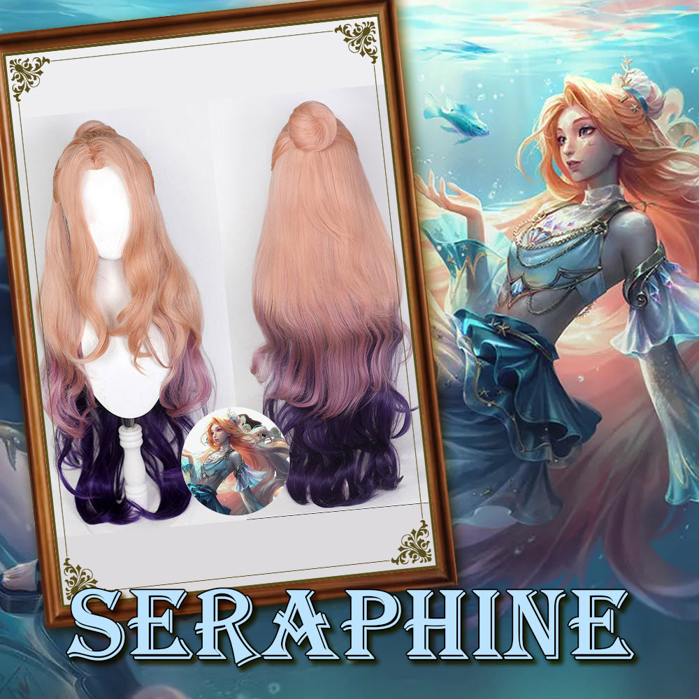 League of Legends LOL Prestige Ocean Song Seraphine Cosplay Wig