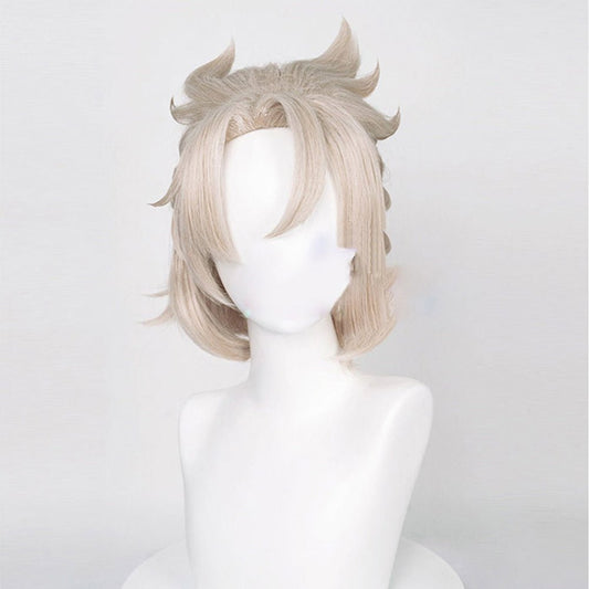 Anime Genshin Impact Albedo Golden Short Cosplay Wig