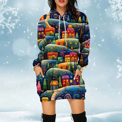 3D Women's Hoodies Dress Christmas Element Pullover Clothes Holiday Party Women's Sweatershirt Xmas Carnival Sweater New