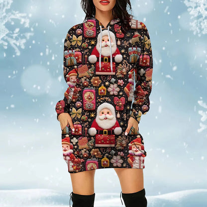 3D Women's Hoodies Dress Christmas Element Pullover Clothes Holiday Party Women's Sweatershirt Xmas Carnival Sweater New