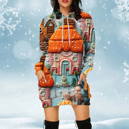 3D Women's Hoodies Dress Christmas Element Pullover Clothes Holiday Party Women's Sweatershirt Xmas Carnival Sweater New