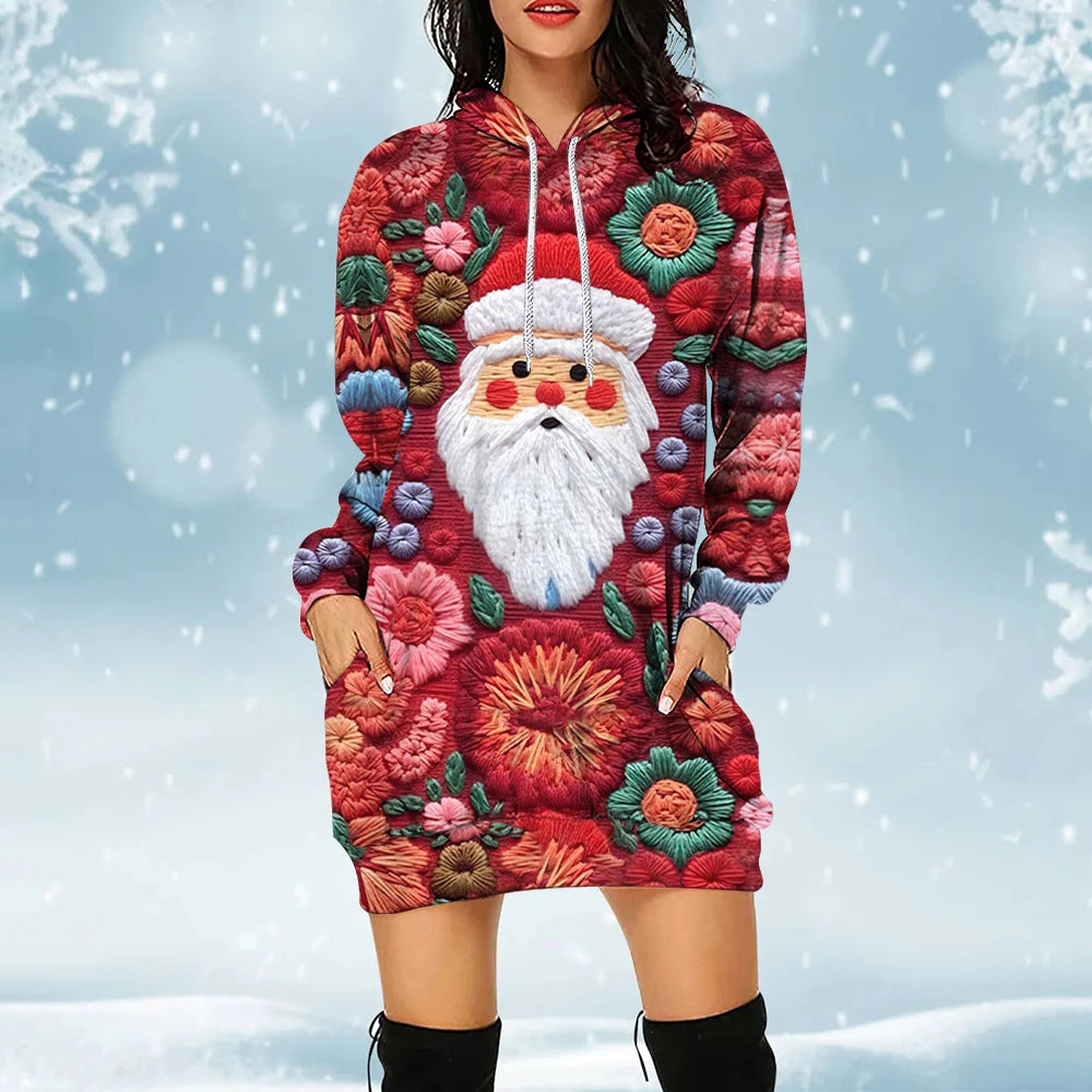 3D Women's Hoodies Dress Christmas Element Pullover Clothes Holiday Party Women's Sweatershirt Xmas Carnival Sweater New