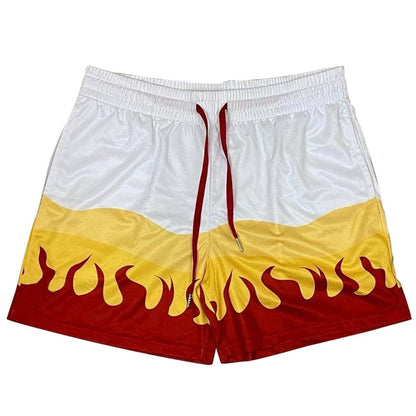 Anime Demon Slayer Rengoku Kyoujurou Shorts Cosplay Costume Swim Trunks