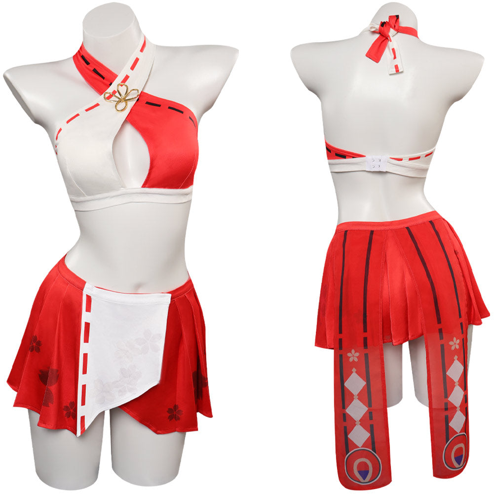 Genshin Impact Yae Miko Swimsuit Cosplay Costume Outfits Halloween Carnival Party Suit