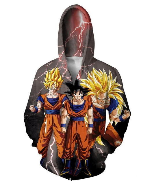 Dragon Ball Z Goku Super Saiyan Awesome Zip Up Hoodie CSOS564