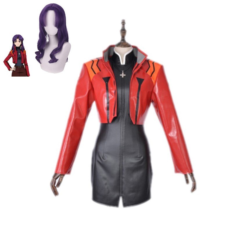 Anime EVA Katsuragi Misato Cosplay Costumes PU Leather Uniform Halloween Party Dress For Women Girls Suit