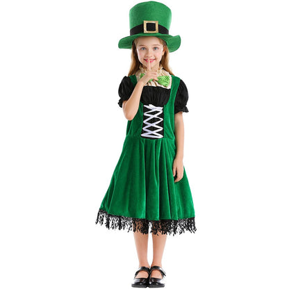 Halloween Costumes for Women Girls Irish Folk Dance Dress St Patrick Day Elf Leprechaun Costume Kids Child