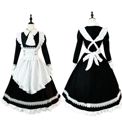 Long Sleeves Long One Piece Lolita Maid Dress