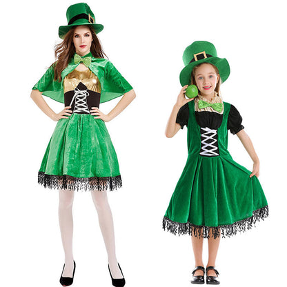 Halloween Costumes for Women Girls Irish Folk Dance Dress St Patrick Day Elf Leprechaun Costume Kids Child